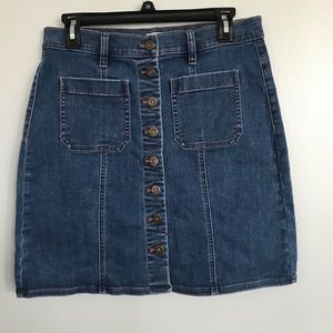 J. Crew Jean Button-down mini skirt